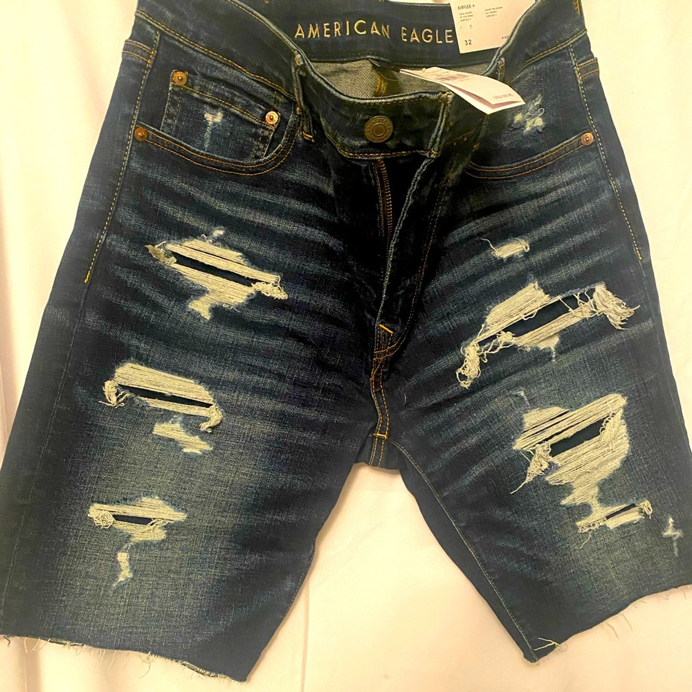 Brand New Men Distressed (Denim)Blue Jean Shorts